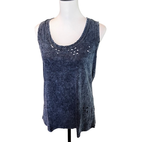 Michael Lauren Hepburn-REVOLVE Scoop Neck Tank w/Hand Cut Holes SZ L - Picture 1 of 6